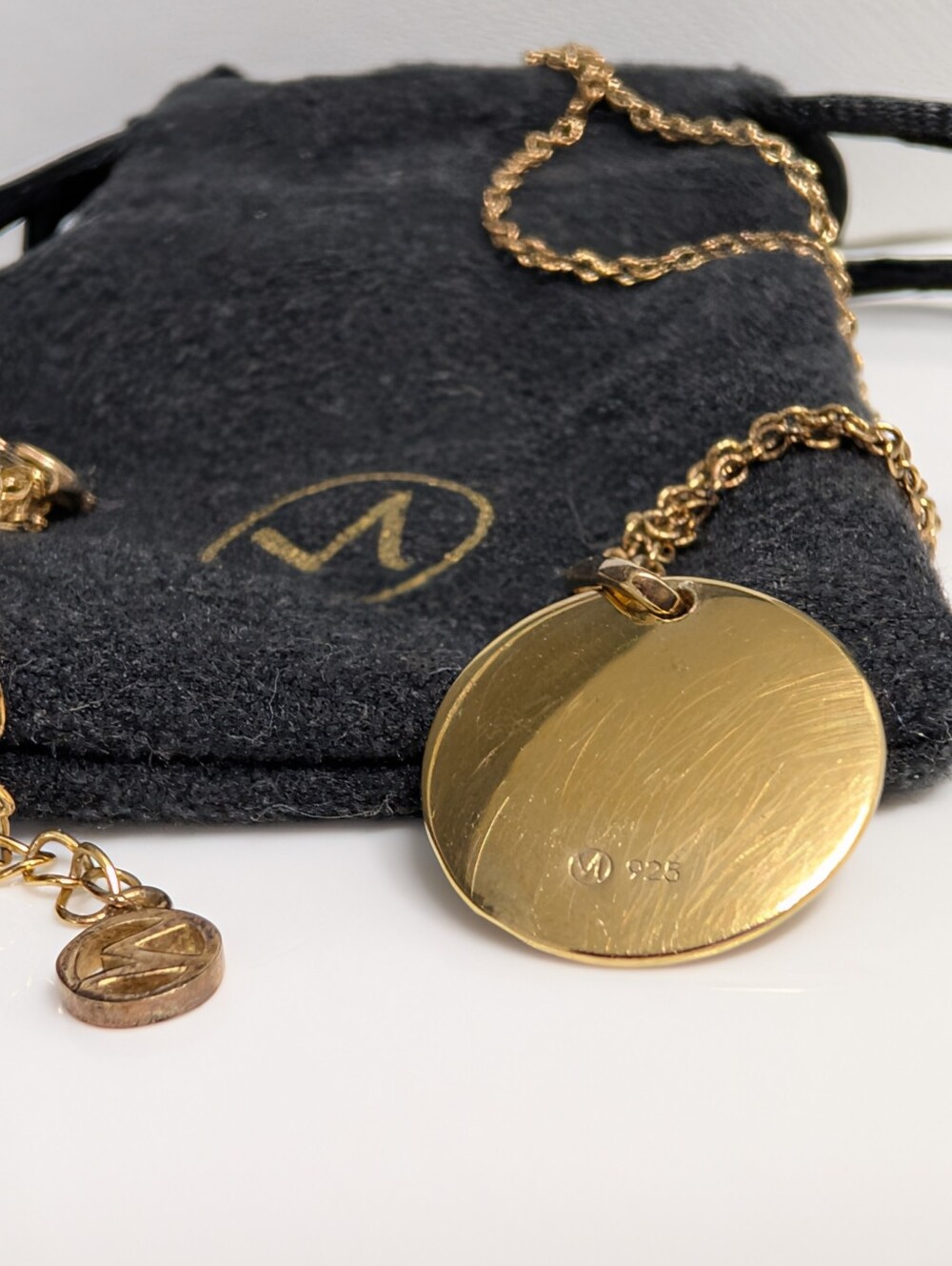 Mejuri 18k Gold Vermeil 925 Sterling Silver Celestial Disc Pendant Necklace - Picture 4 of 5